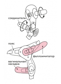 Черный пояс для женщин BEST SELECT с 3 насадками - LOVETOY (А-Полимер) - купить с доставкой в Барнауле