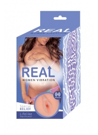 Телесный вибромастурбатор-вагина Real Women Vibration - Real - в Барнауле купить с доставкой