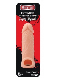 Телесная насадка EXTENDER WITH BALL STRAP 5.5 - 14 см. - Dream Toys - в Барнауле купить с доставкой