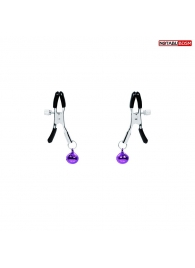 Оригинальные зажимы на соски с фиолетовыми шариками - Notabu - купить с доставкой в Барнауле