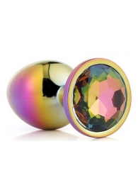 Голографическая анальная втулка с радужным кристаллом - 7,1 см. - Dream Toys - купить с доставкой в Барнауле
