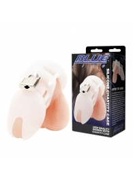 Белая клетка целомудрия Silicone Chastity Cage - BlueLine - купить с доставкой в Барнауле