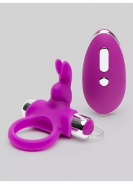 Лиловое виброкольцо с пультом ДУ Remote Control Cock Ring - Happy Rabbit - в Барнауле купить с доставкой