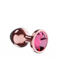 Пробка цвета розового золота с малиновым кристаллом Diamond Ruby Shine S - 7,2 см. - Lola Games - купить с доставкой в Барнауле