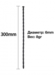 Черный уретральный расширитель - 30 см. - Rubber Tech Ltd - купить с доставкой в Барнауле