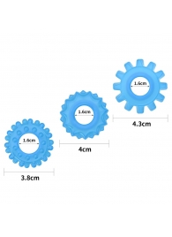 Набор из 3 голубых, светящихся в темноте эрекционных колец Lumino Play - Lovetoy - в Барнауле купить с доставкой