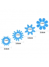 Набор из 4 голубых, светящихся в темноте эрекционных колец Lumino Play - Lovetoy - в Барнауле купить с доставкой