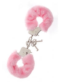 Металлические наручники с розовой меховой опушкой METAL HANDCUFF WITH PLUSH PINK - Dream Toys - купить с доставкой в Барнауле