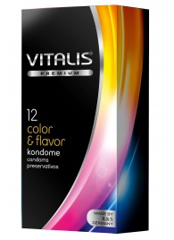 Цветные ароматизированные презервативы VITALIS PREMIUM color   flavor - 12 шт. - Vitalis - купить с доставкой в Барнауле
