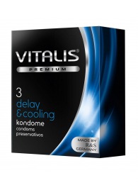 Презервативы VITALIS PREMIUM delay   cooling с охлаждающим эффектом - 3 шт. - Vitalis - купить с доставкой в Барнауле