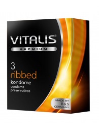 Ребристые презервативы VITALIS PREMIUM ribbed - 3 шт. - Vitalis - купить с доставкой в Барнауле