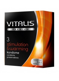 Презервативы VITALIS PREMIUM stimulation   warming с согревающим эффектом - 3 шт. - Vitalis - купить с доставкой в Барнауле