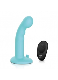 Голубая изогнутая насадка 6in Remote Control Ripple P-Spot G-Spot на черных трусиках - 16 см. - Pegasus - купить с доставкой в Барнауле