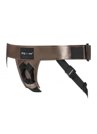 Бронзовый пояс для насадок Curious Harness - Strap-on-me купить в Барнауле с доставкой в Orgasmix.ru Бронзовый пояс для насадок Curious Harness - Strap-on-me - купить с доставкой в Барнауле