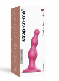 Розовая насадка Strap-On-Me Dildo Plug Beads size S - Strap-on-me - купить с доставкой в Барнауле