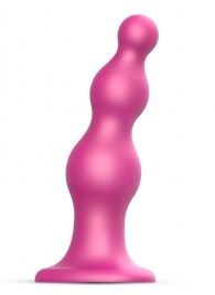 Розовая насадка Strap-On-Me Dildo Plug Beads size S - Strap-on-me - купить с доставкой в Барнауле