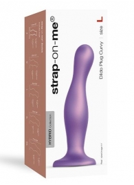 Фиолетовая насадка Strap-On-Me Dildo Plug Curvy size L - Strap-on-me - купить с доставкой в Барнауле