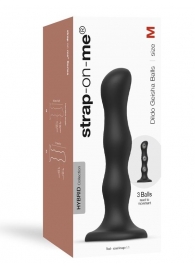 Черная насадка Strap-On-Me Dildo Geisha Balls size M - Strap-on-me купить в Барнауле с доставкой в Orgasmix.ru Черная насадка Strap-On-Me Dildo Geisha Balls size M - Strap-on-me - купить с доставкой в Барнауле