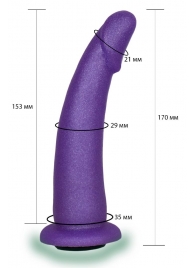 Фиолетовая гладкая изогнутая насадка-плаг - 17 см. - LOVETOY (А-Полимер) - купить с доставкой в Барнауле