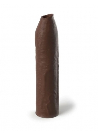 Коричневая насадка-удлинитель Uncut Silicone Penis Enhancer - 17,8 см. - Pipedream - в Барнауле купить с доставкой