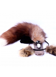 Игровой комплект: серебристая анальная пробка с пушистым хвостом и ободок-ушки - Crazy Handmade - купить с доставкой в Барнауле