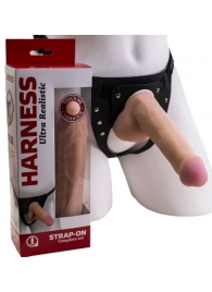 Страпон Harness из двух предметов: трусики с плугом и насадка-фаллос - 17 см. - LOVETOY (А-Полимер) - купить с доставкой в Барнауле