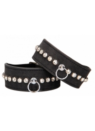 Черные поножи Diamond Studded Ankle Cuffs - Shots Media BV - купить с доставкой в Барнауле