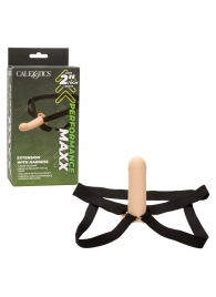 Телесный фаллопротез из силикона Extension with Harness - 15,75 см. - California Exotic Novelties - купить с доставкой в Барнауле