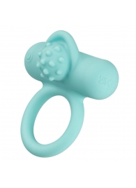 Аквамариновое эрекционное виброкольцо Silicone Rechargeable Nubby Lover’s Delight - California Exotic Novelties - в Барнауле купить с доставкой