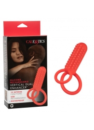 Красное эрекционное кольцо Silicone Rechargeable Vertical Dual Enhancer - California Exotic Novelties - в Барнауле купить с доставкой