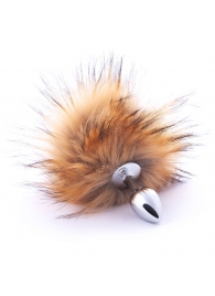 Серебристая анальная пробка с коричневым хвостиком - Crazy Handmade в Барнауле Серебристая анальная пробка с коричневым хвостиком - Crazy Handmade