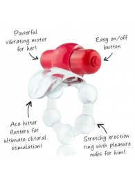 Виброкольцо с язычком и красным виброэлементом Overtime - Screaming O - в Барнауле купить с доставкой