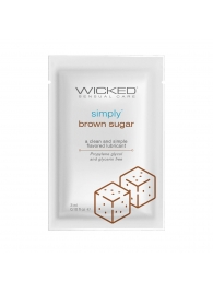 Саше лубриканта на водной основе Simply Aqua Brown Sugar с ароматом коричневого сахара - 3 мл. - Wicked - купить с доставкой в Барнауле