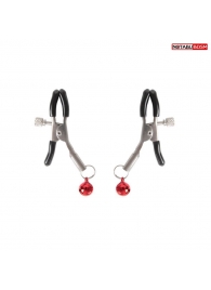 Серебристые зажимы на соски с шариками - Notabu - купить с доставкой в Барнауле