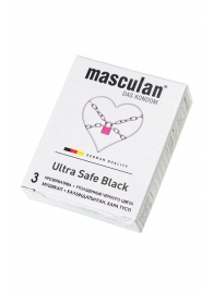 Ультрапрочные презервативы Masculan Ultra Safe Black - 3 шт. - Masculan - купить с доставкой в Барнауле