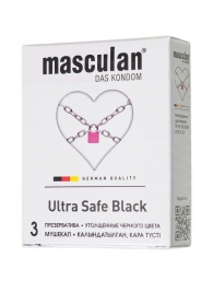 Ультрапрочные презервативы Masculan Ultra Safe Black - 3 шт. - Masculan - купить с доставкой в Барнауле