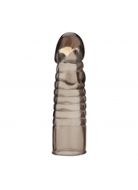 Дымчатая насадка-удлинитель Ribbed Realistic Penis Enhancing Sleeve Extension - 15,2 см. - BlueLine - в Барнауле купить с доставкой