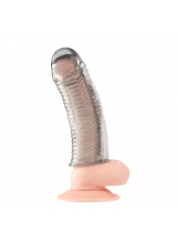 Текстурированная насадка на пенис Clear Textured Penis Enhancing Sleeve Extension - 16,5 см. - BlueLine - в Барнауле купить с доставкой