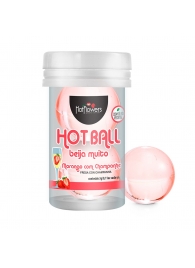 Лубрикант на масляной основе Hot Ball Beija Muito с ароматом клубники и шампанского (2 шарика по 3 гр.) - HotFlowers - купить с доставкой в Барнауле