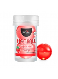 Лубрикант на масляной основе Hot Ball Beija Muito с ароматом клубники (2 шарика по 3 гр.) - HotFlowers - купить с доставкой в Барнауле