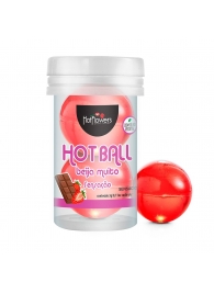 Лубрикант на масляной основе Hot Ball Beija Muito с ароматом шоколада и клубники (2 шарика по 3 гр.) - HotFlowers - купить с доставкой в Барнауле