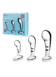 Набор из 3 стальных стимуляторов простаты Stainless Steel P-spot Training Set - b-Vibe - в Барнауле купить с доставкой