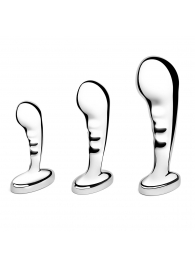 Набор из 3 стальных стимуляторов простаты Stainless Steel P-spot Training Set - b-Vibe - в Барнауле купить с доставкой