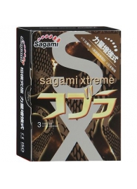 Суженные к основанию презервативы Sagami Xtreme COBRA - 3 шт. - Sagami - купить с доставкой в Барнауле