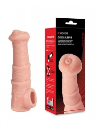 Телесная фантазийная насадка на член Cock Sleeve Size M - KOKOS - в Барнауле купить с доставкой