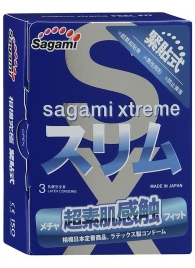 Розовые презервативы Sagami Xtreme FEEL FIT 3D - 3 шт. - Sagami - купить с доставкой в Барнауле