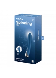 Синий вибратор-ротатор Spinning Vibe 1 - 18 см. - Satisfyer купить в Барнауле с доставкой в Orgasmix.ru Синий вибратор-ротатор Spinning Vibe 1 - 18 см. - Satisfyer