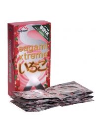 Презервативы Sagami Xtreme Strawberry c ароматом клубники - 10 шт. - Sagami - купить с доставкой в Барнауле