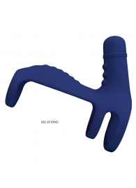 Синяя вибронасадка на пенис Vibrating Penis Sling - Baile - в Барнауле купить с доставкой