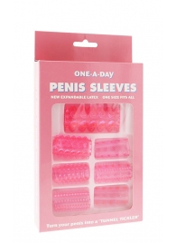 Набор из 7 розовых насадок на пенис ONE-A-DAY PENIS SLEEVES PINK - Seven Creations - в Барнауле купить с доставкой